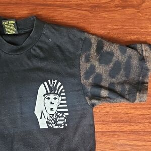 Last Kings by Tyga Pharaoh Graphic T-Shirt with Leopard Print Sleeves SMALL